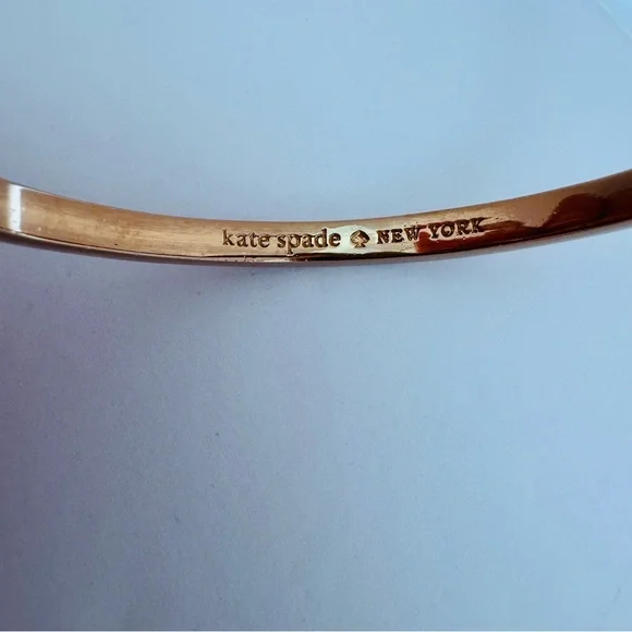 Kate Spade Spot The Spade Pink Enamel Hinged Bangle Bracelet - Picture 4 of 11